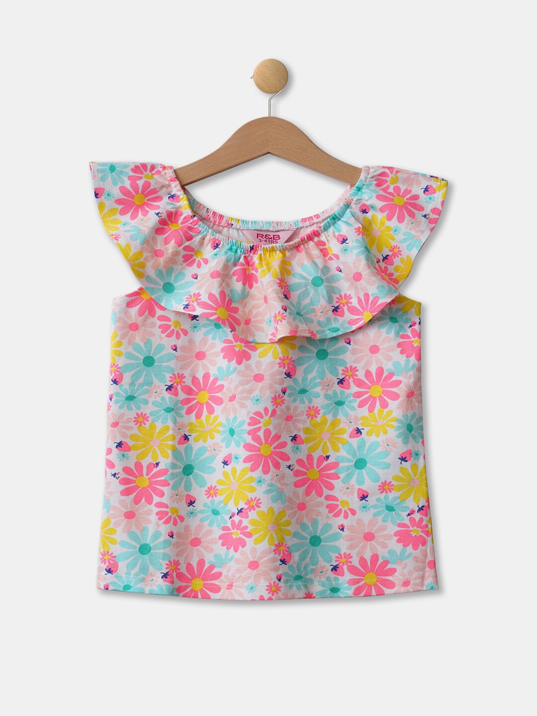 

R&B White Floral Print Top