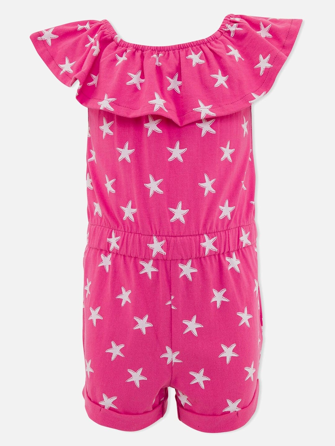 

R&B Kids-Girls Purple Print Off-Shoulder Jumpsuit