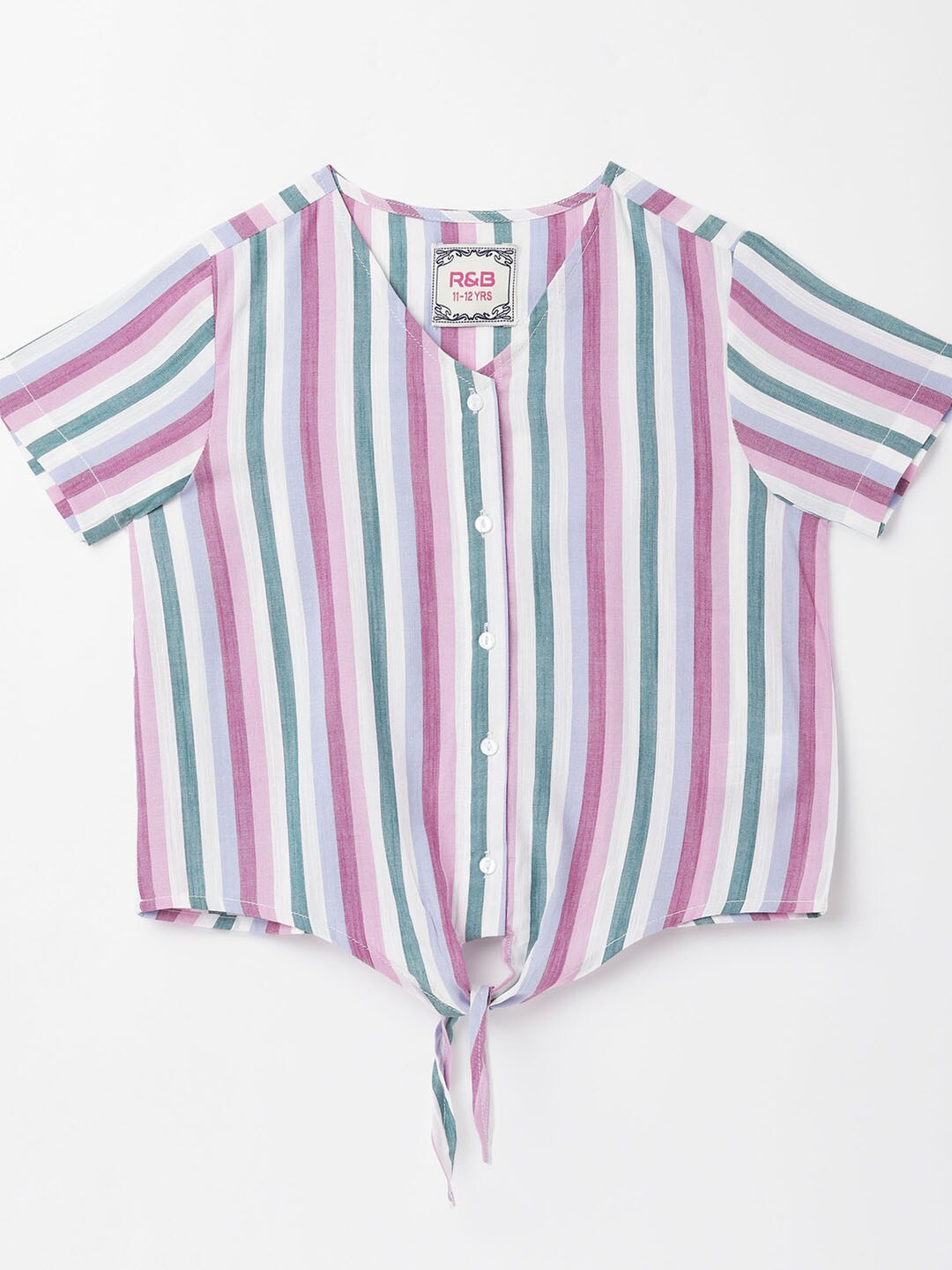 

R&B Pink Striped Shirt Style Top