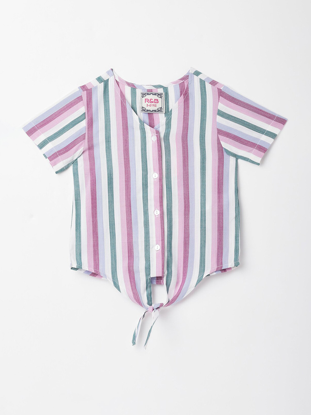 

R&B Pink Striped Shirt Style Top