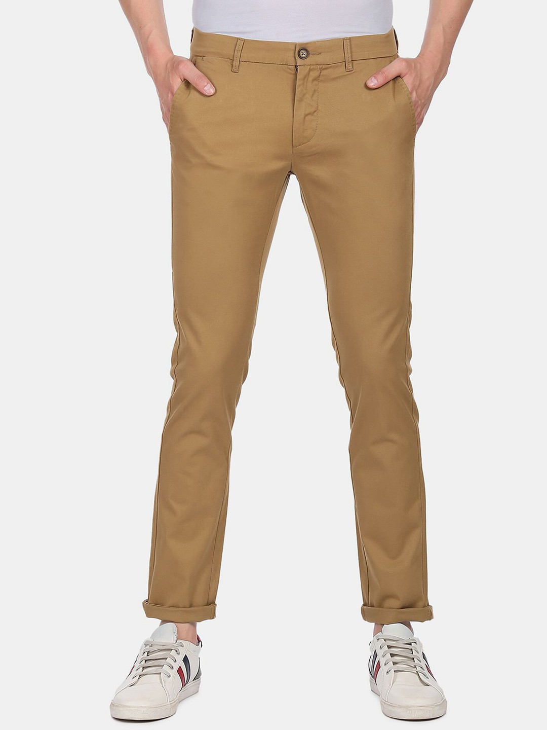 

U S Polo Assn Men Brown Slim Fit Chinos Trousers