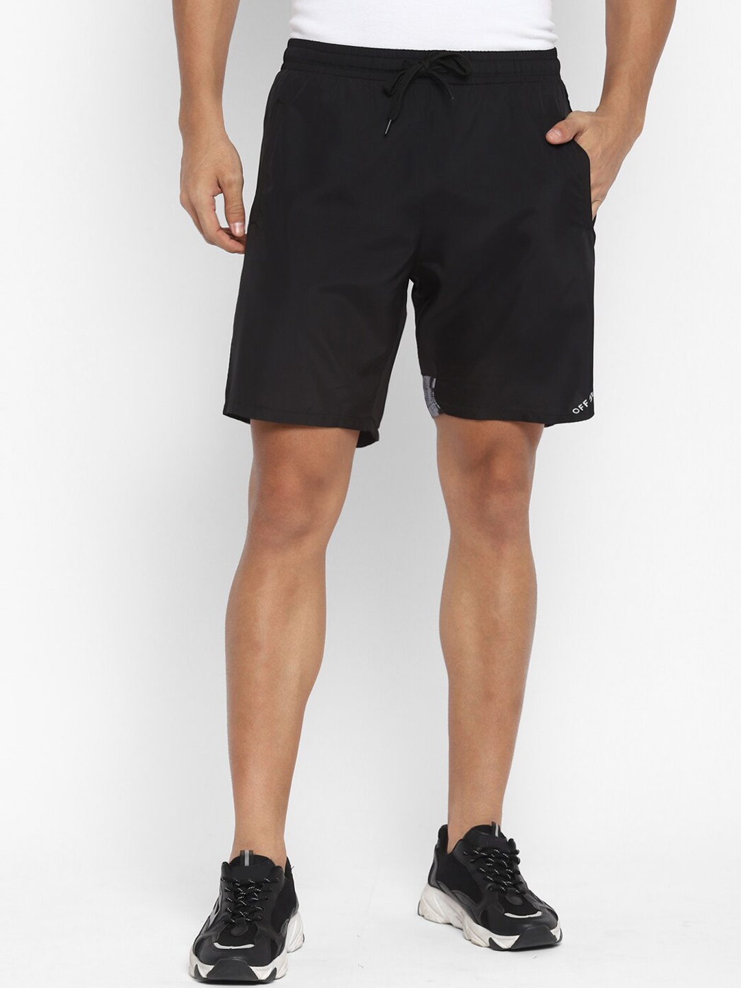 

OFF LIMITS Men Black Solid Training or Gym Sports Shorts