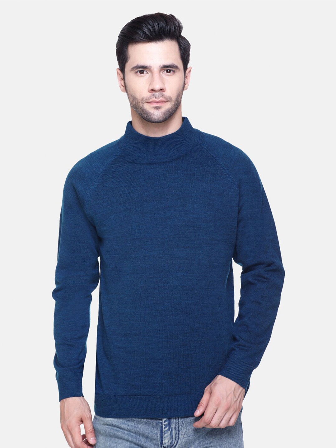 

aarbee Men Turquoise Blue Sweater