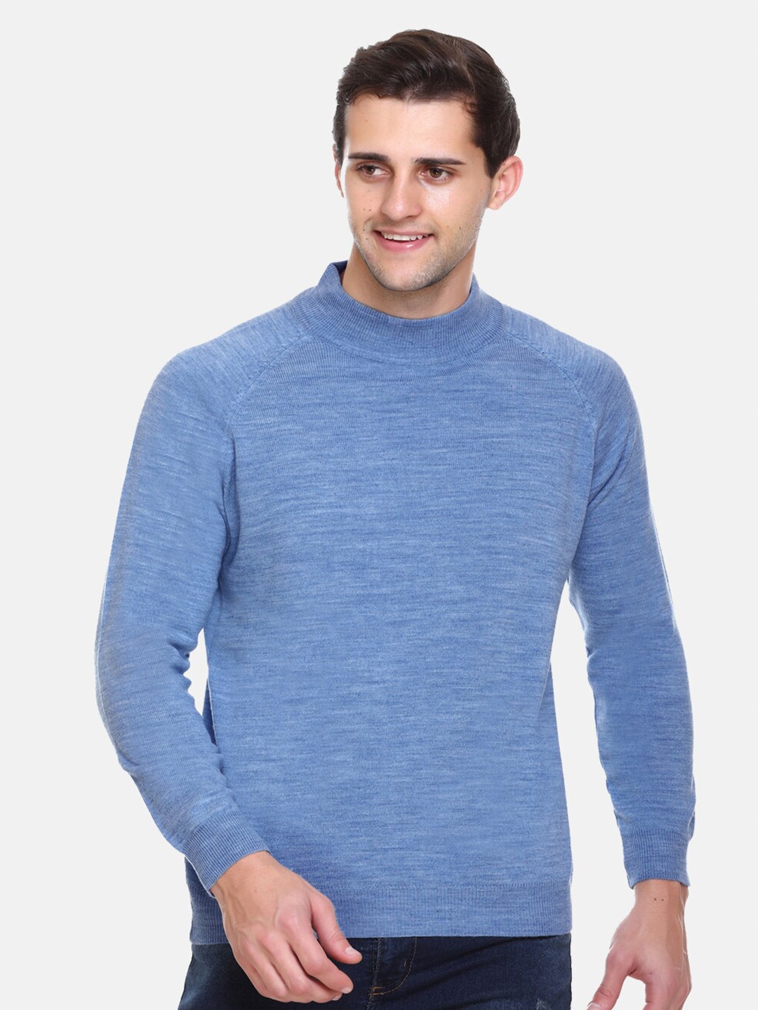 

aarbee Men Blue Solid Turtle Neck Sweater