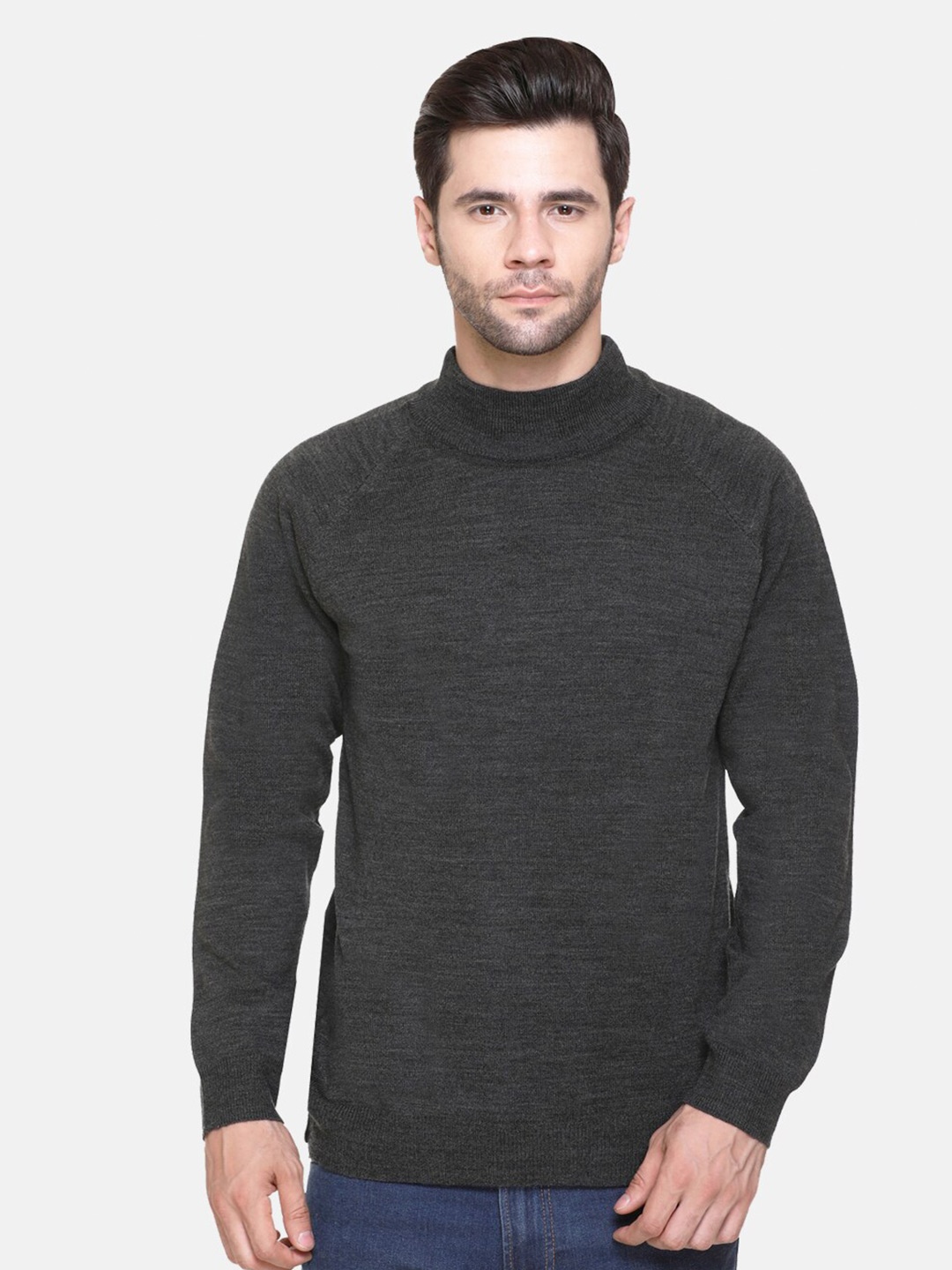 

aarbee Men Grey Melange Pullover