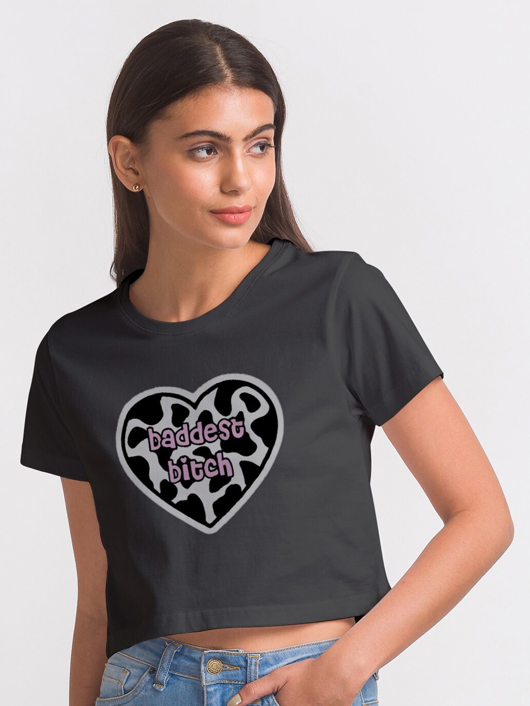 

FashionRack Women Black Typography Printed T-shirt
