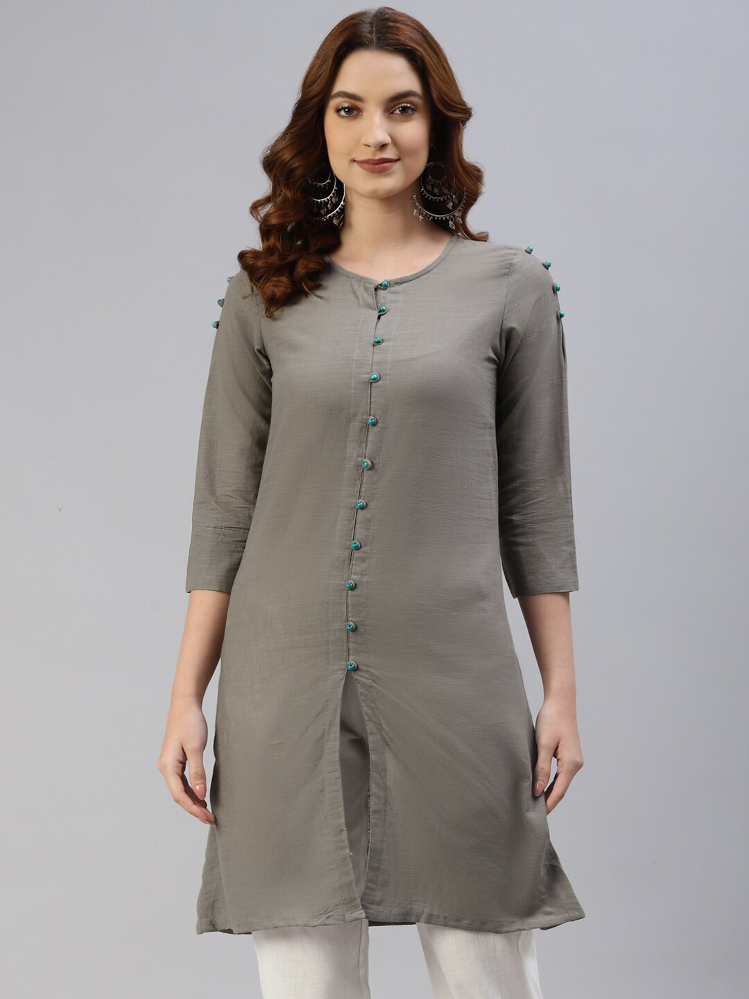 

IRIDAA JAIPUR Women Grey Solid Kurta