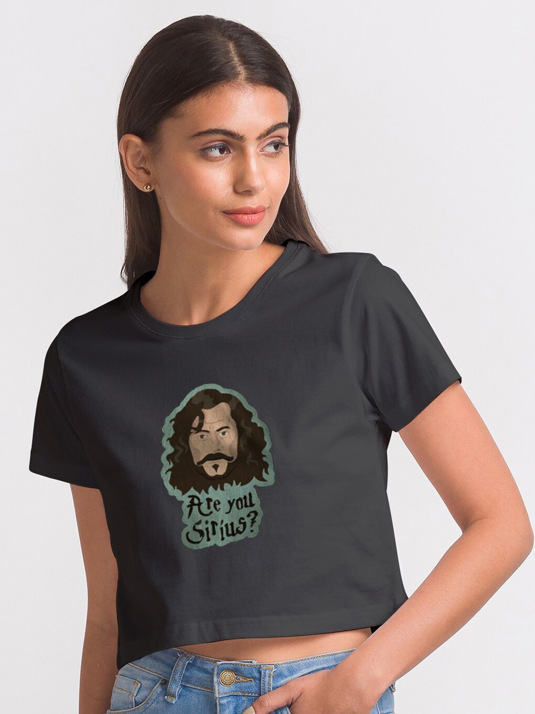 

FashionRack Women Black Printed Cotton Bio Finish T-shirt