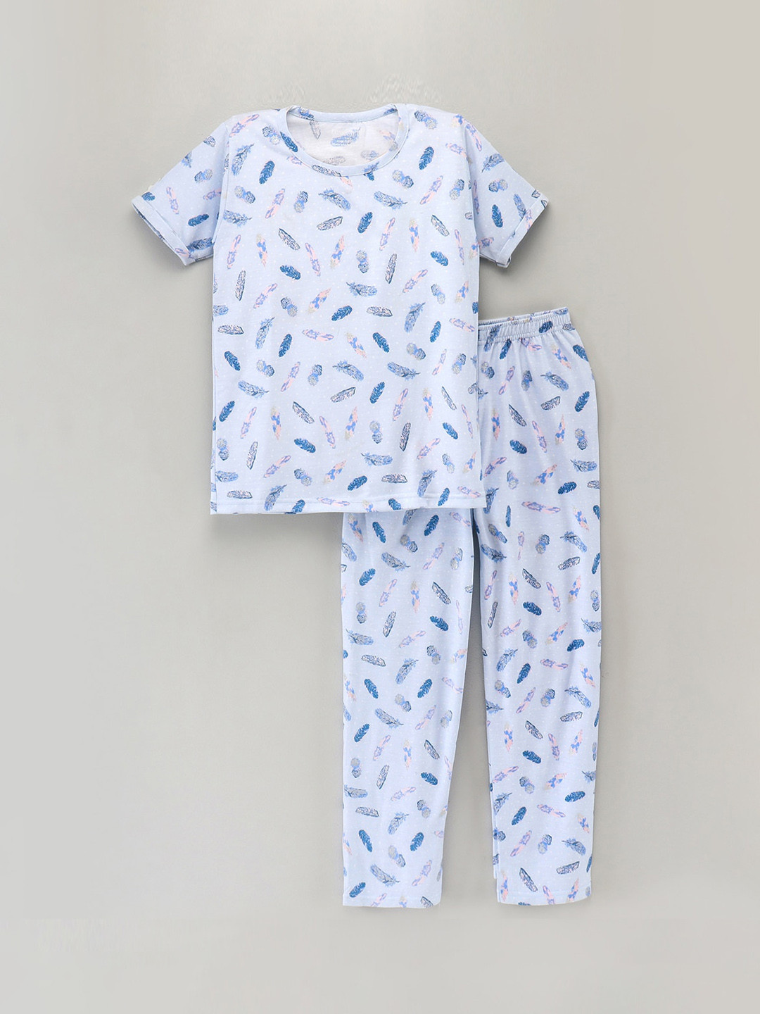 

FUNKRAFTS Girls Blue & Pink Printed Night Suit