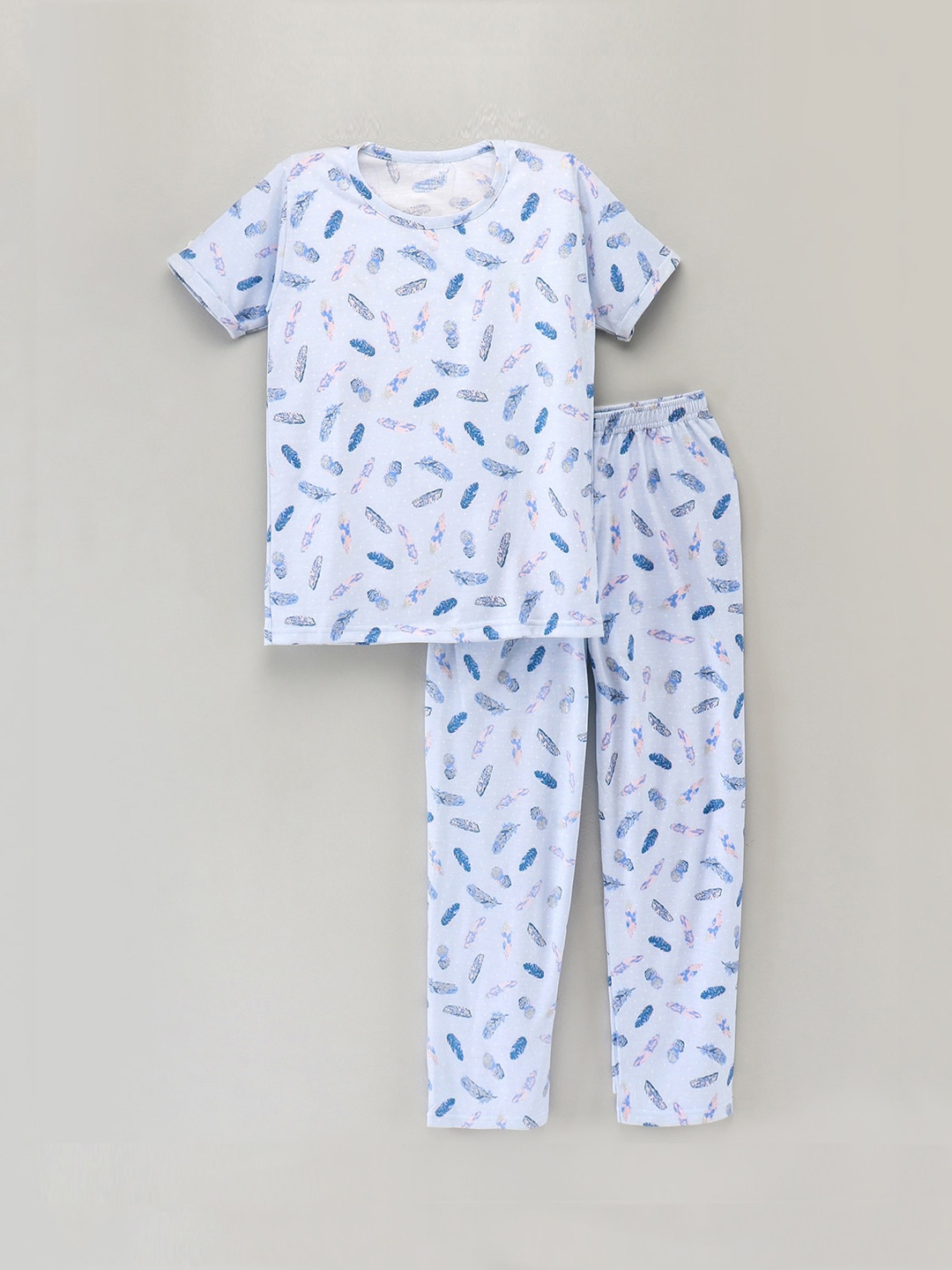 

FUNKRAFTS Girls Blue Printed Night suit