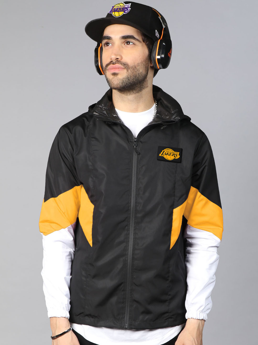 

NBA Men Black Los Angeles Lakers Windbreaker 2.0 Sporty Jacket