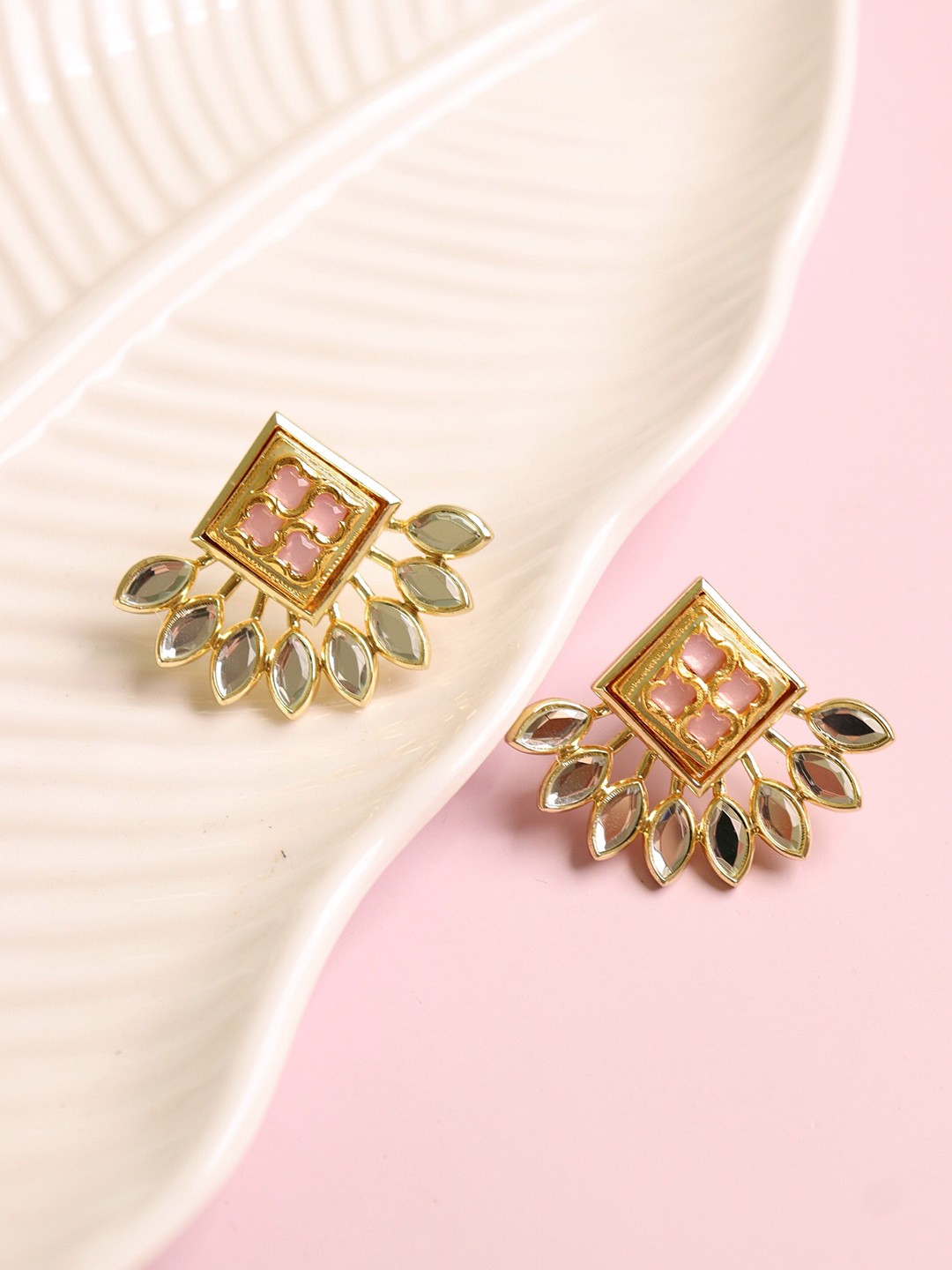

CURIO COTTAGE Pink Contemporary Studs Earrings
