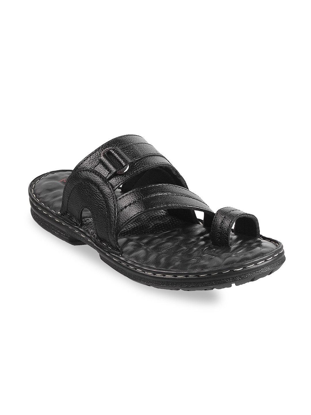

Mochi Men Black Leather Comfort Sandals