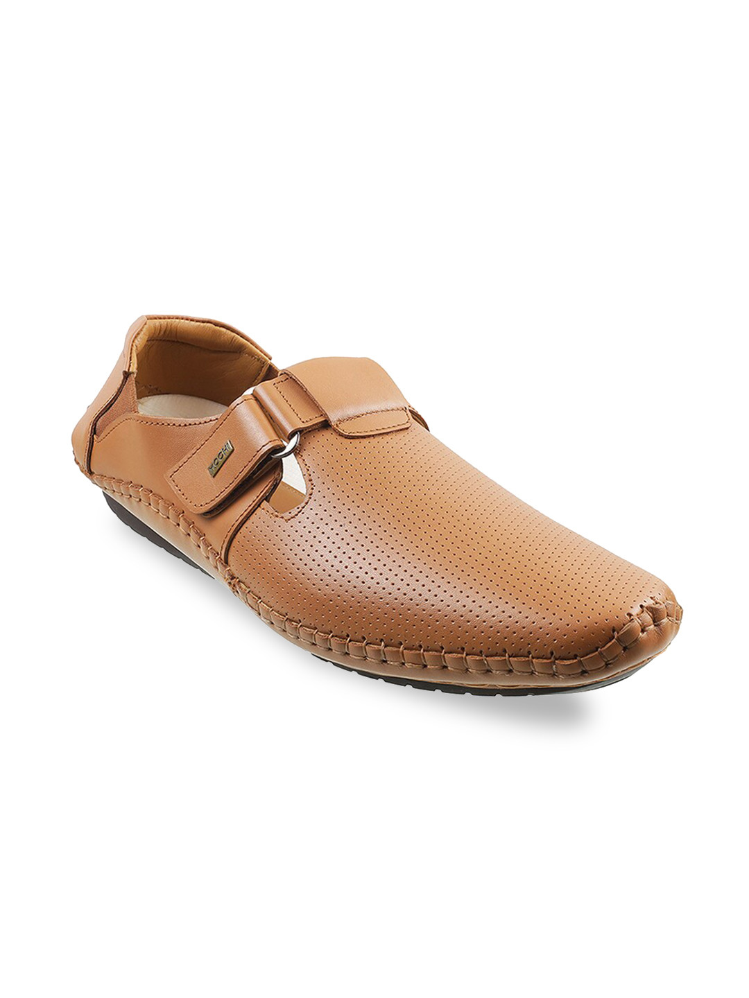

Mochi Men Tan Leather Shoe-Style Sandals