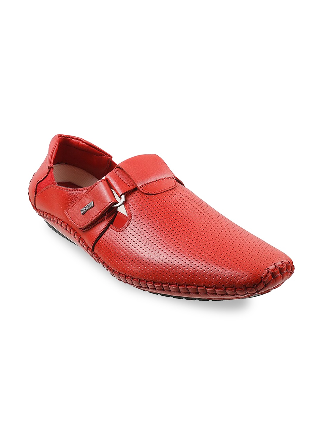 

Mochi Men Red Leather Shoe-Style Sandals