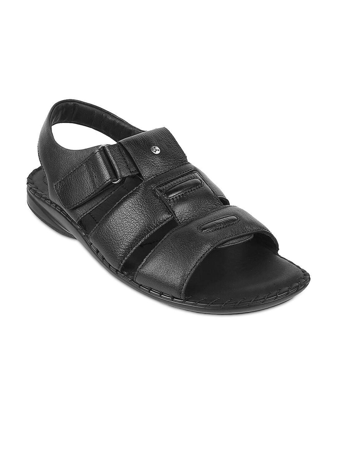 

Mochi Men Black Leather Comfort Sandals