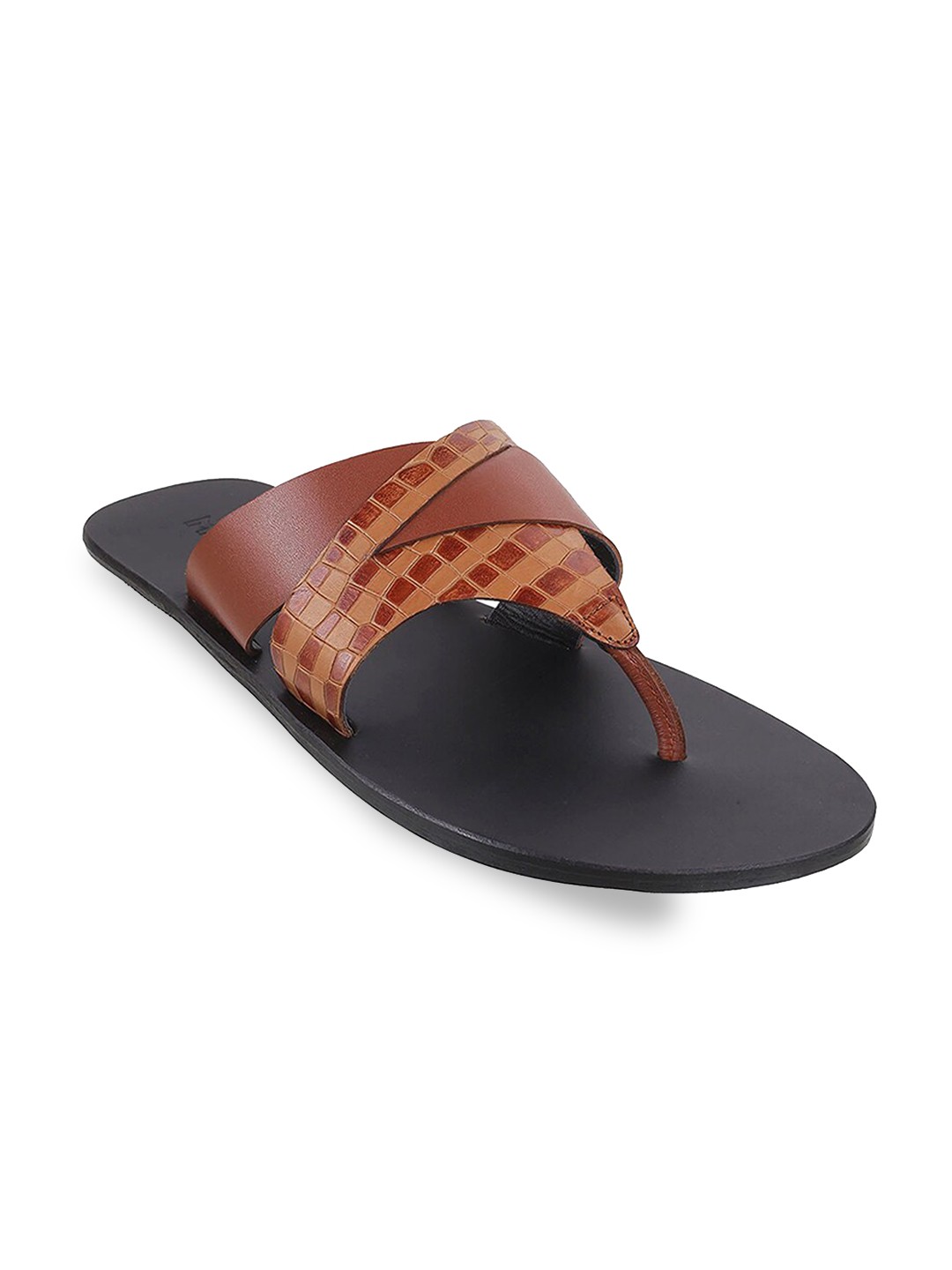 

Mochi Men Tan & Brown Leather Comfort Sandals