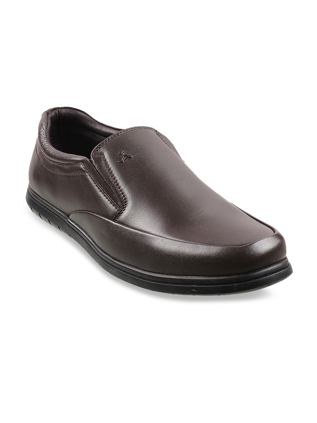 

Mochi Men Brown Textured Formal Loafers