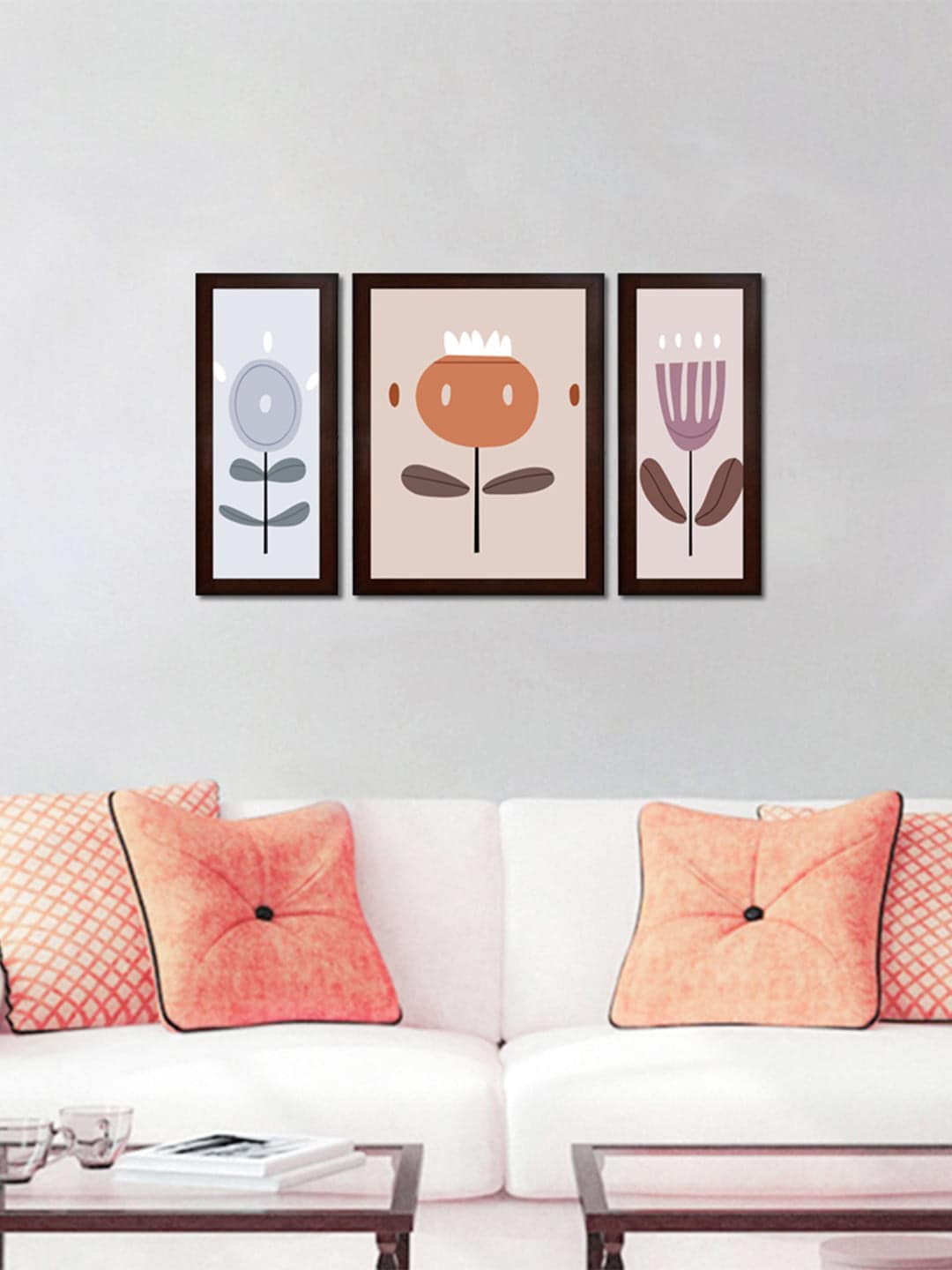 

WENS Set Of 3 Boho Art Framed Painting, Cream