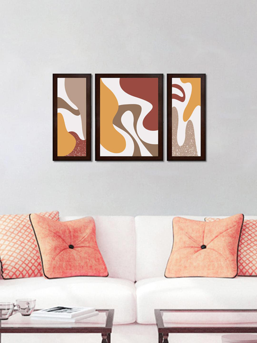 

WENS Set Of 3 White and Yellow Wall Art Framed Painting