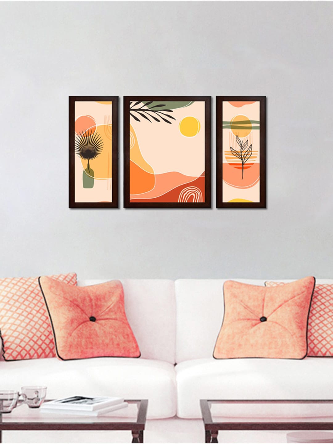 WENS Set of 3 Contemporary Art Framed Painting, Multi