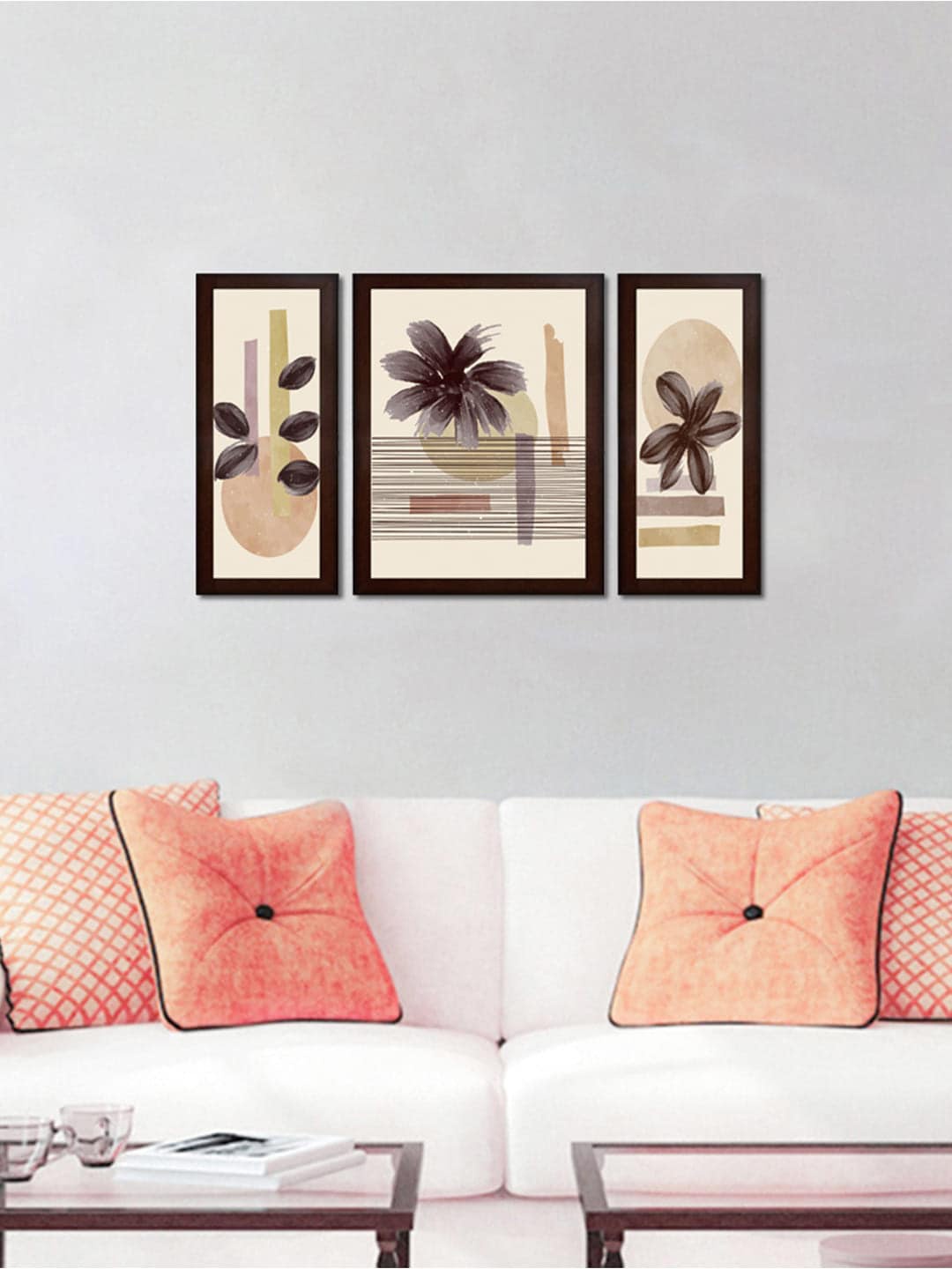 WENS Set Of 3 Wall Art, Beige