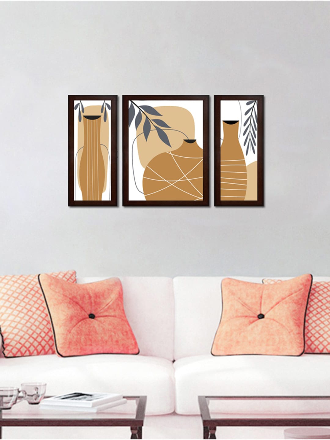 

WENS Set Of 3 Floral Art Framed Painting, White