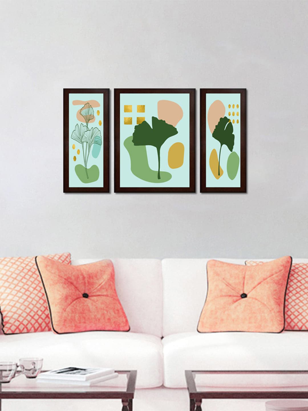 

WENS Set Of 3 Wall Art Framed Painting, Green
