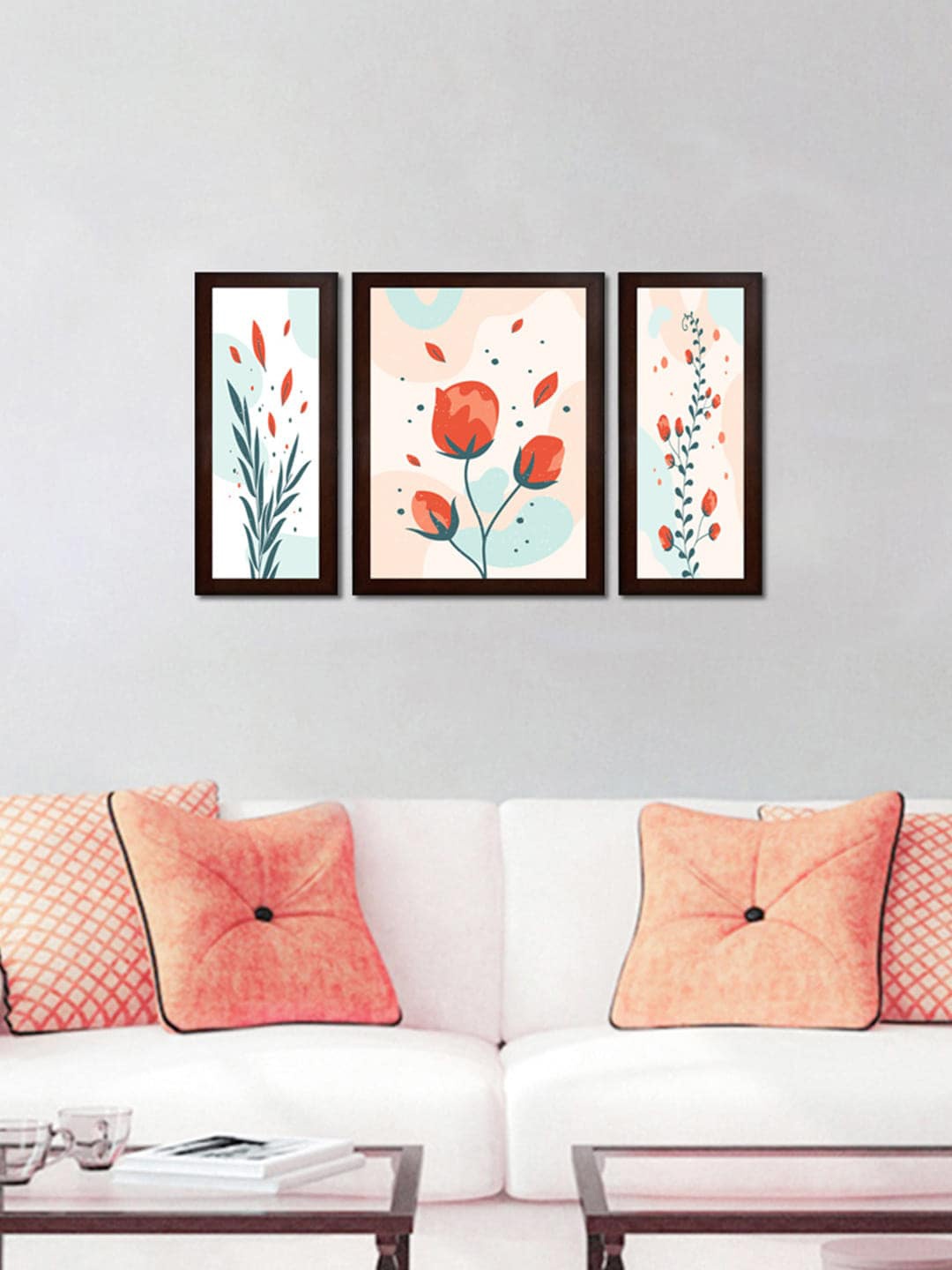 

WENS Set Of 3 Multicoloured Boho Art Framed Paintings, Multi