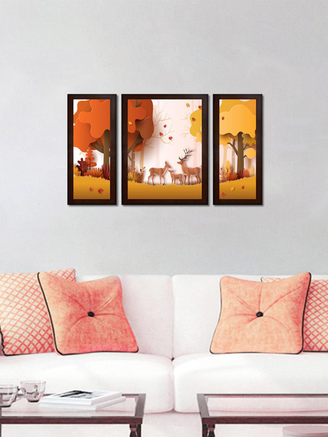 

WENS Set Of 3 Wall Art, Brown