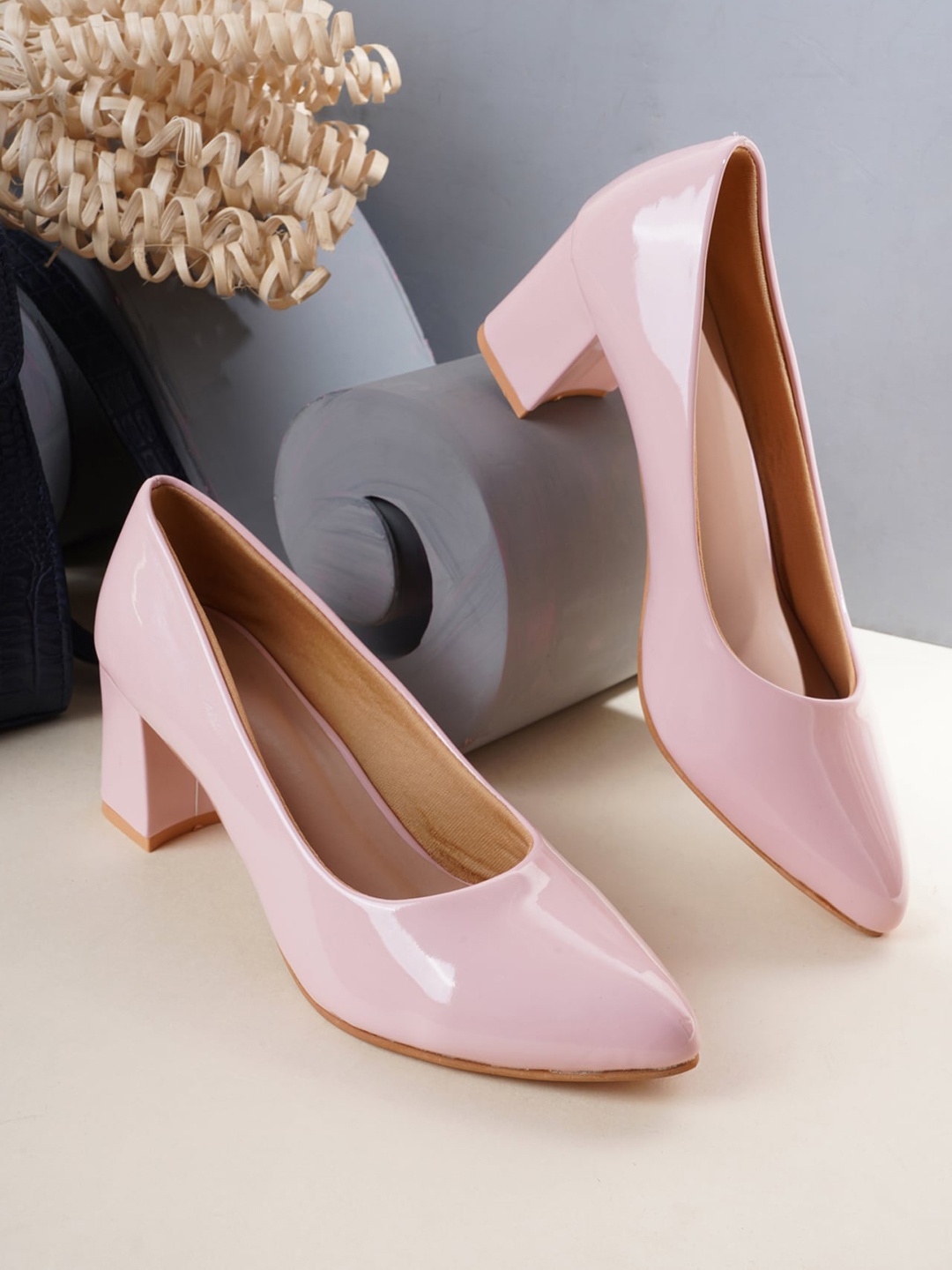 

Walkfree Pink Printed Party Block Pumps