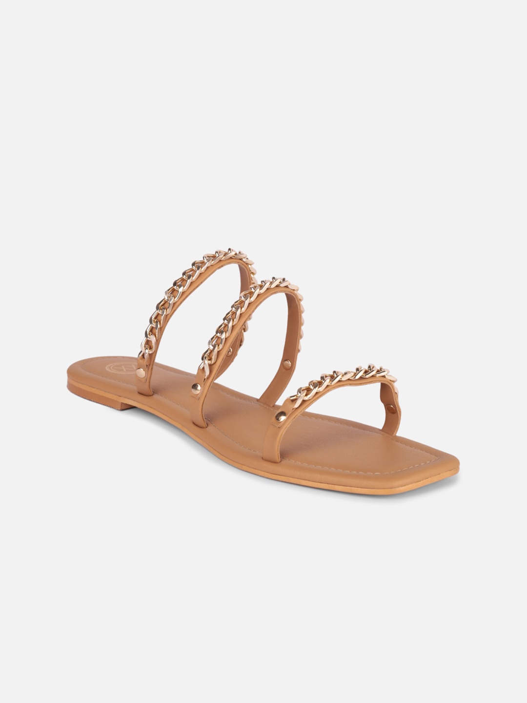 20Dresses Women Beige Chained To The Trend Textured Flats