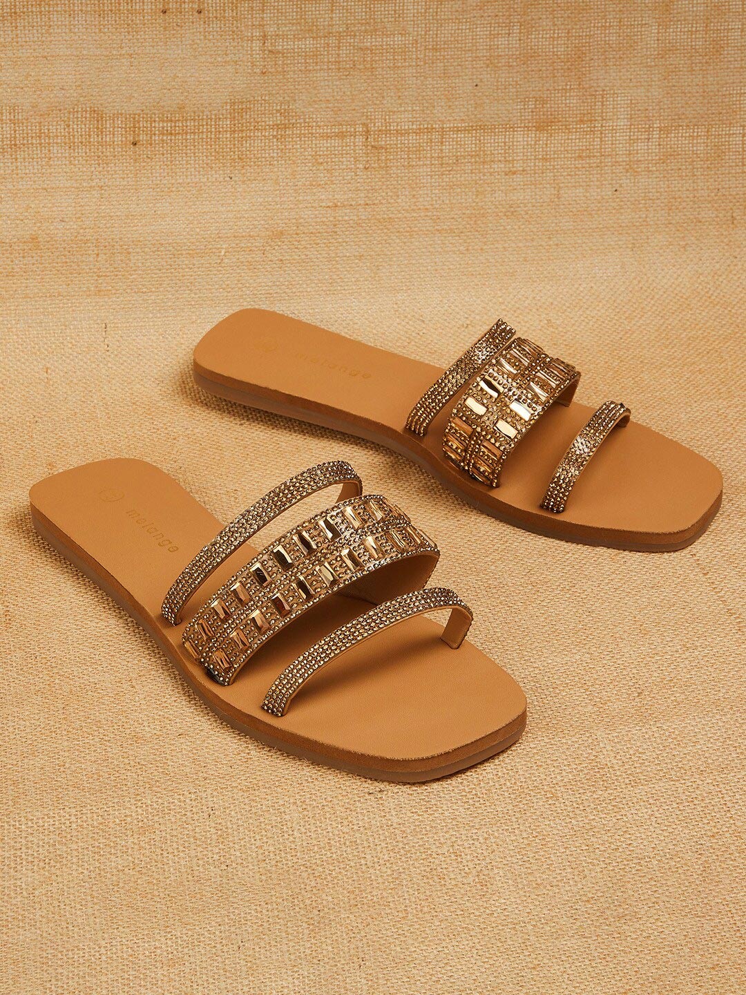 

Melange by Lifestyle Women Gold-Toned Embellished Flats