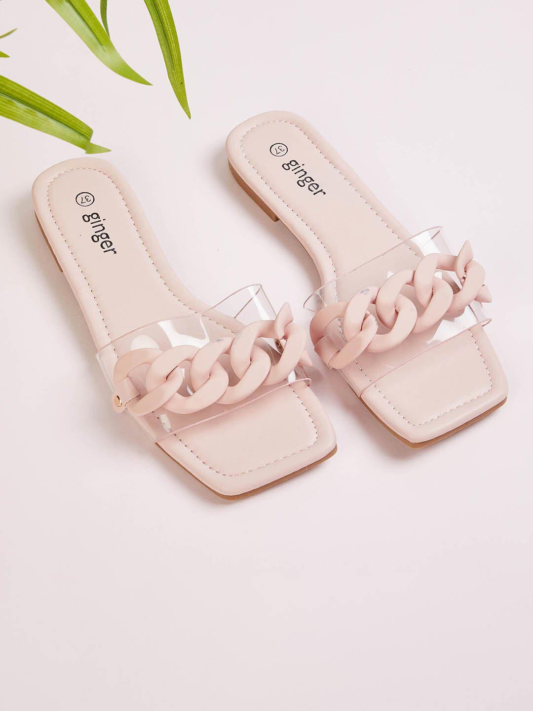 

Ginger by Lifestyle Women Pink Open Toe Flats
