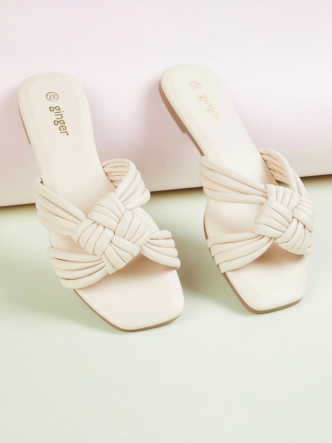 

Ginger by Lifestyle Women Off White Open Toe Flats