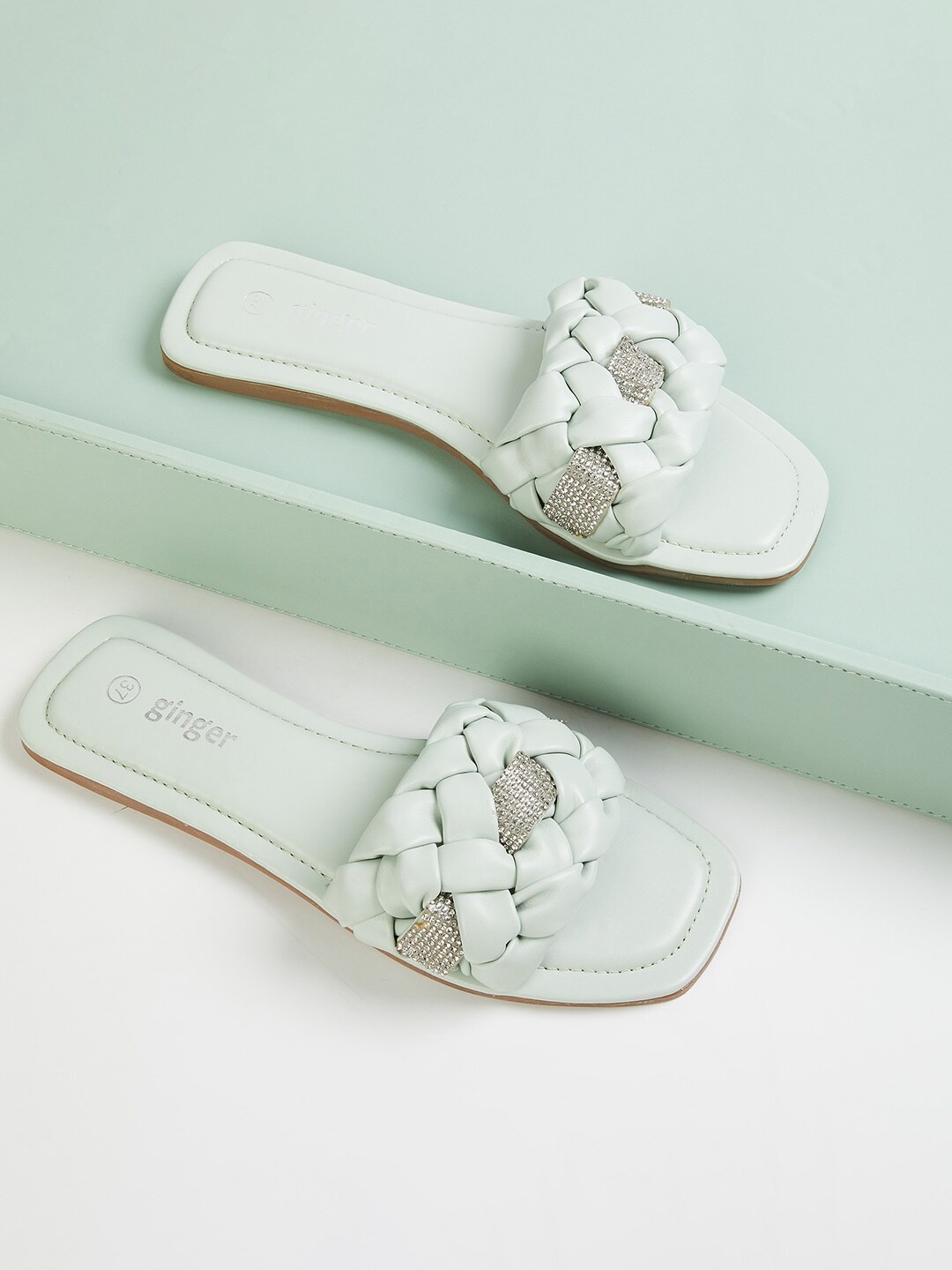 

Ginger by Lifestyle Women Pista Green Textured Flats