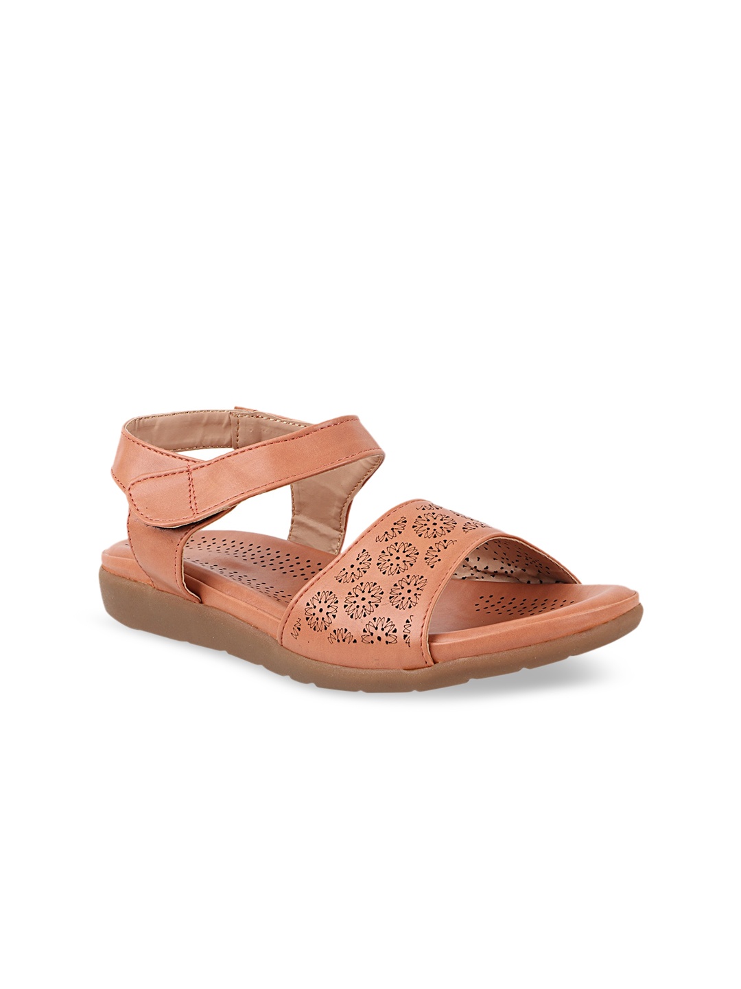 

THE WHITE POLE Women Pink Ethnic Laser Cuts Flats