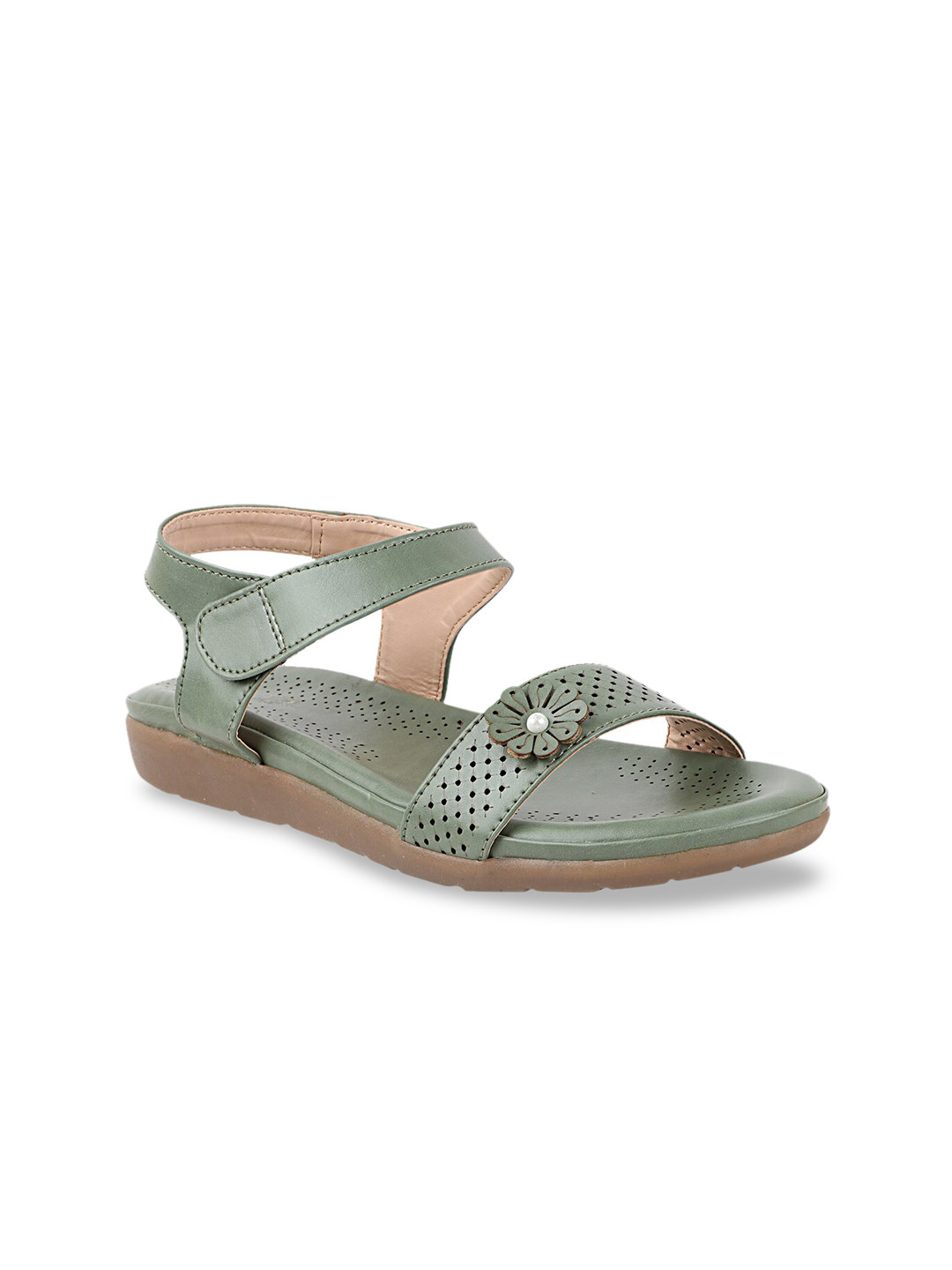 

THE WHITE POLE Women Green Flats