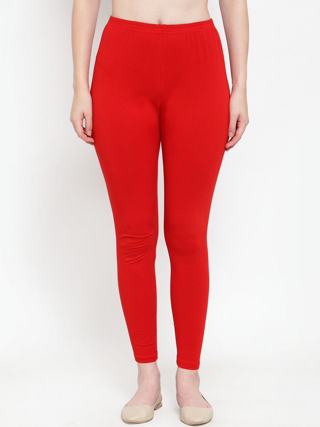 

GRACIT Women Red Solid Ankle-Length Leggings