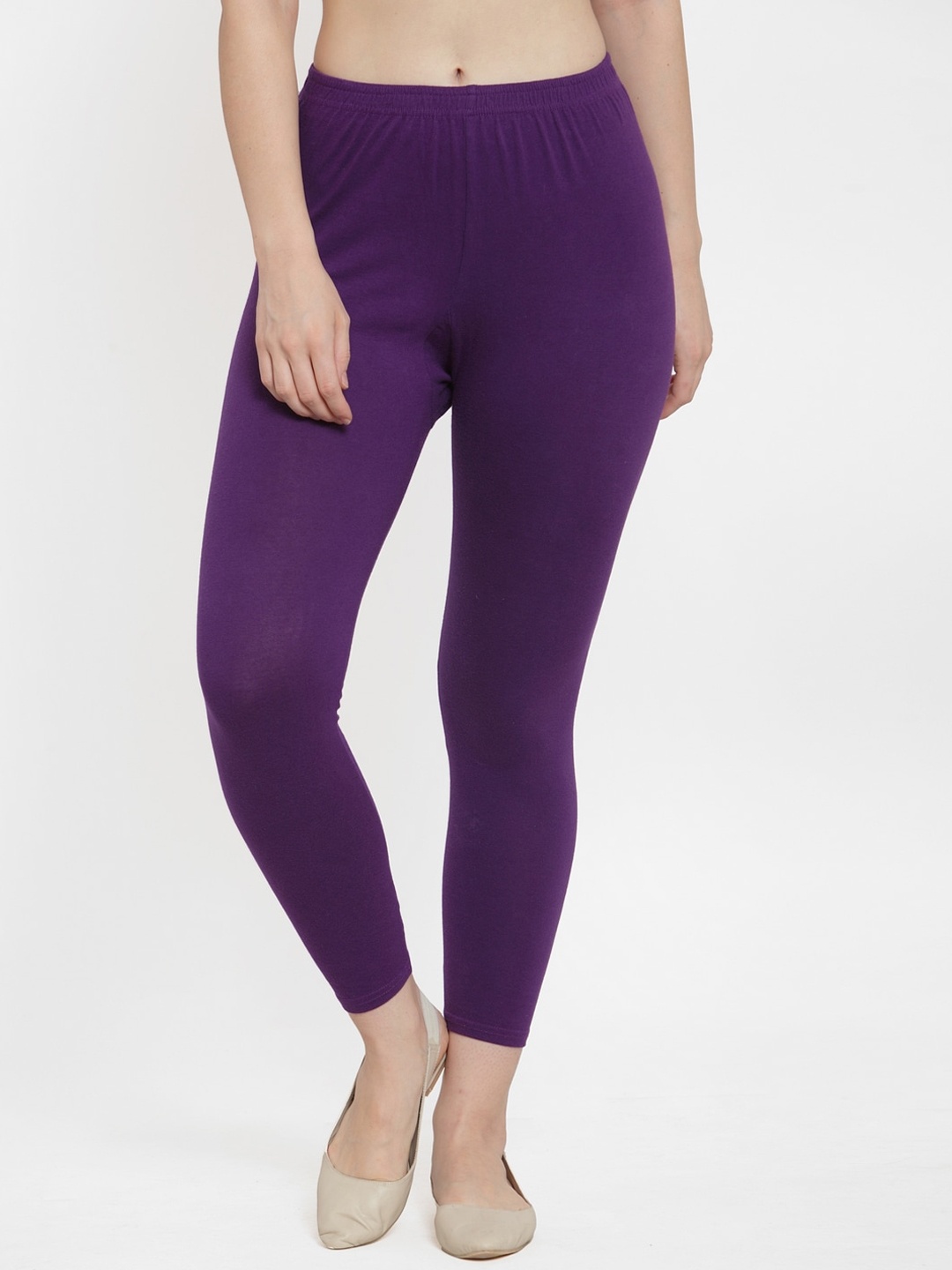 

GRACIT Women Purple Solid Leggings