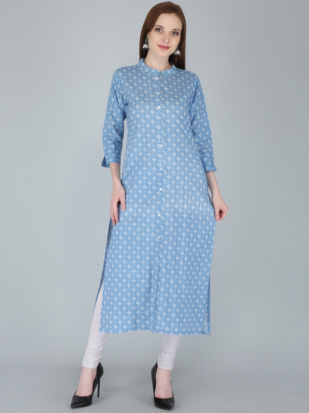 

KALINI Women Blue Ethnic Motifs Printed Straight Kurta