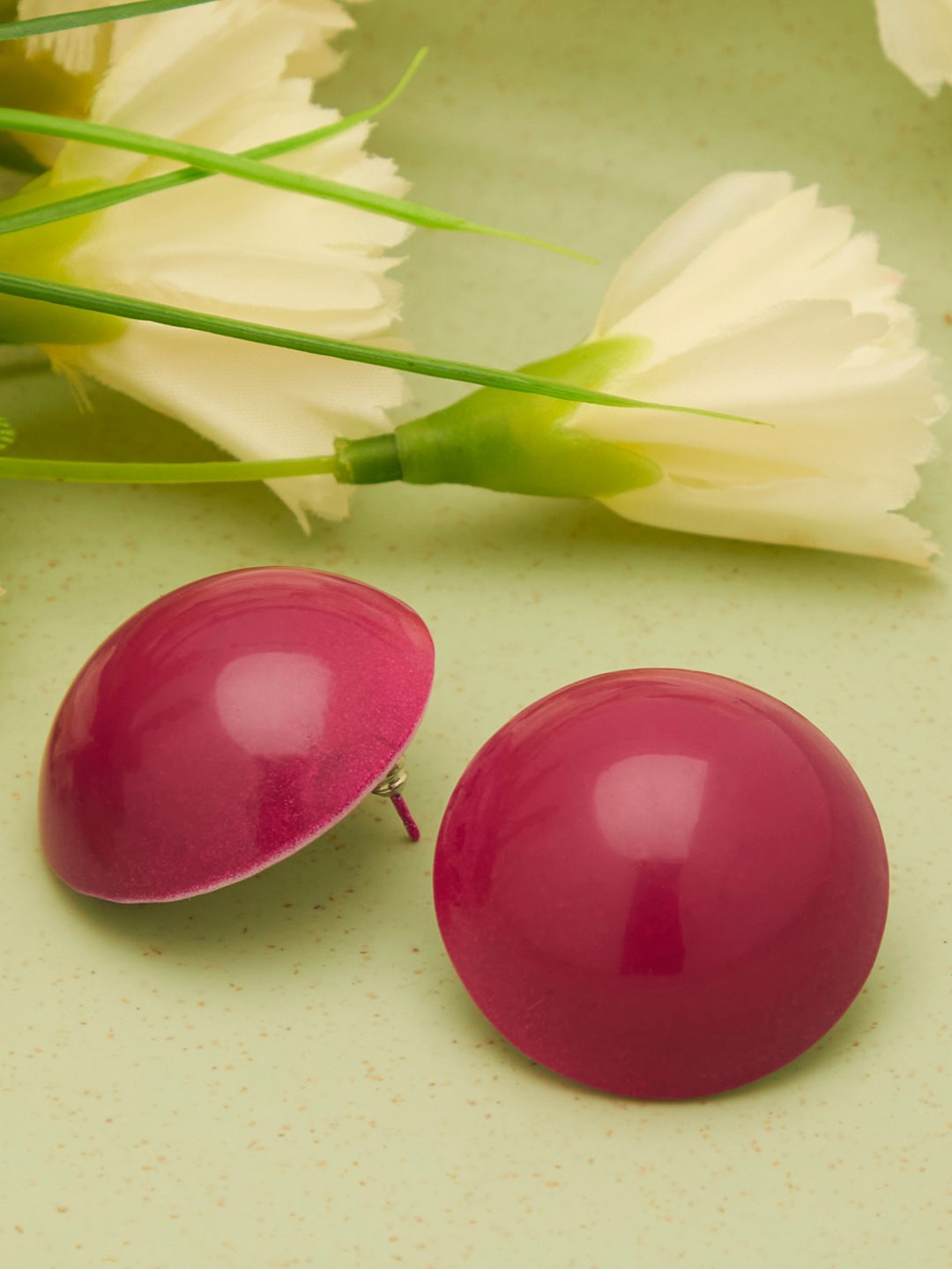 

SOHI Red Contemporary Studs Earrings
