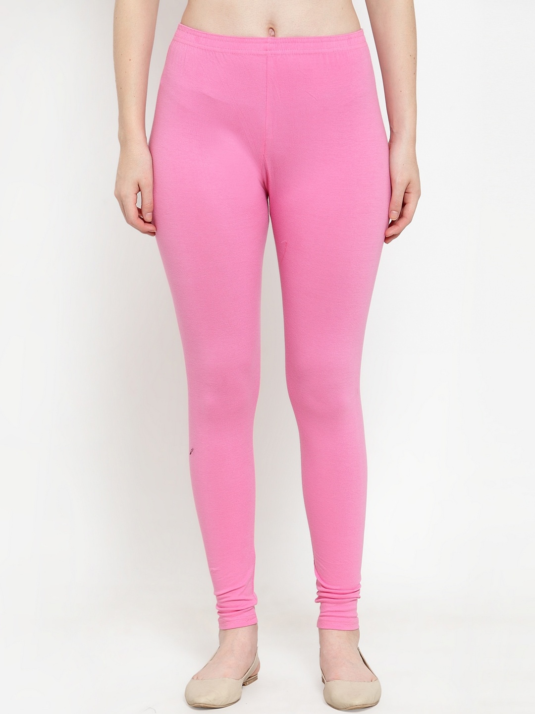 Jinfo Women Pink Solid Ankle-Length Leggings