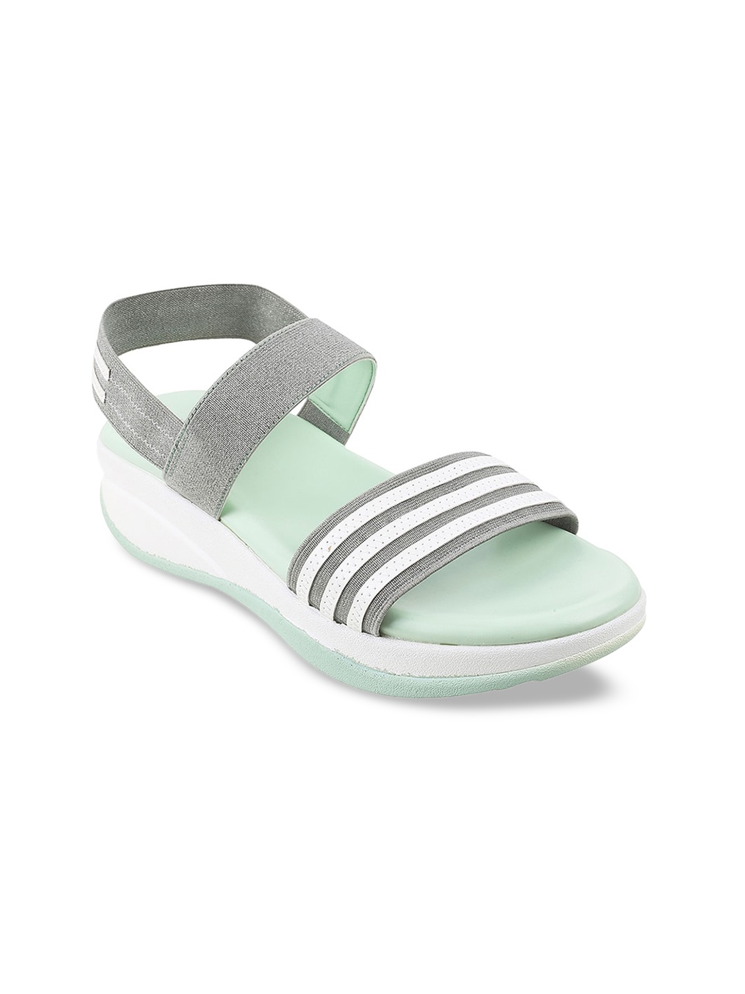 

Metro Green Striped Platform Sandals