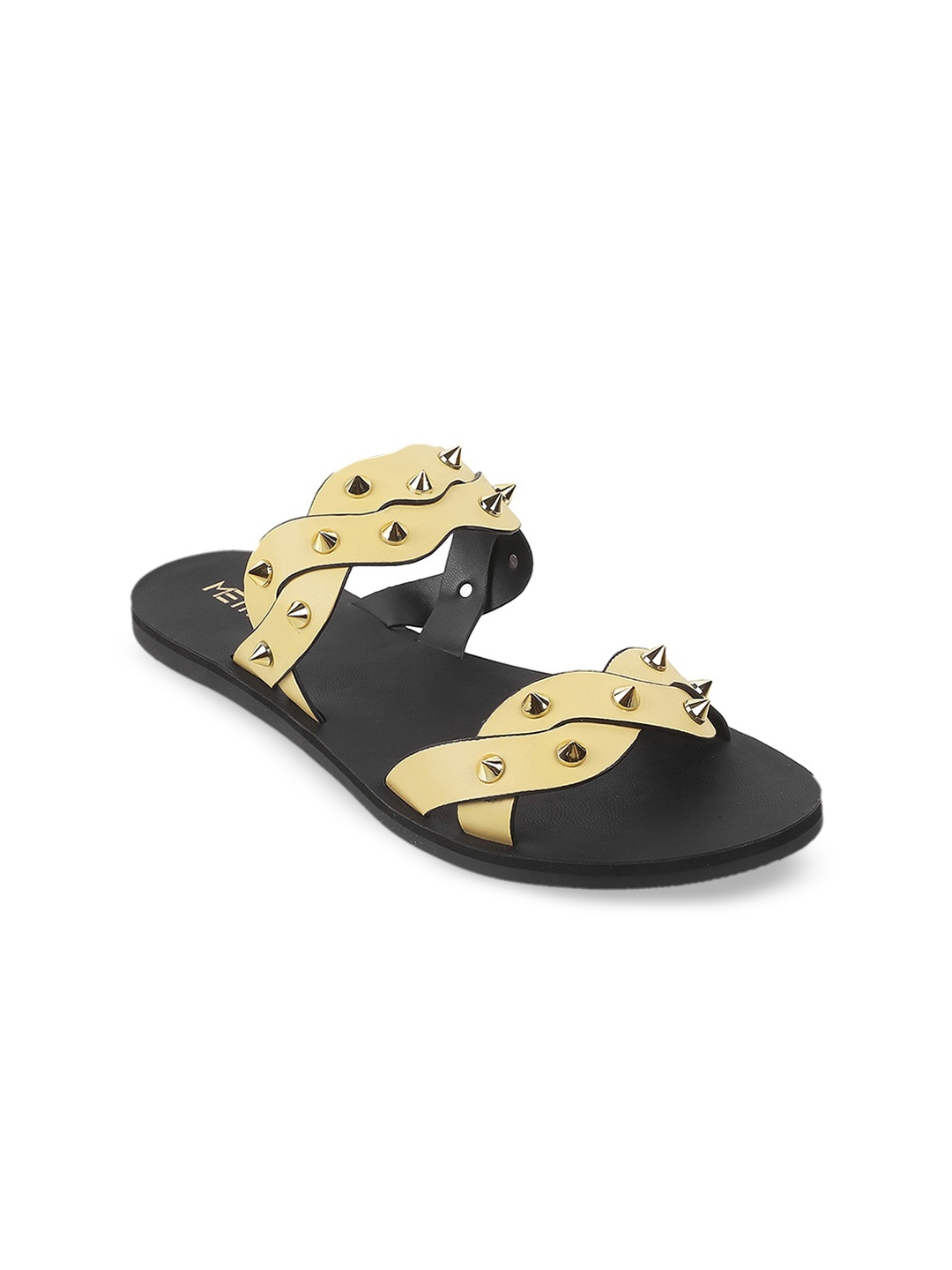 

Metro Women Yellow Western - Embellished Open Toe Flats