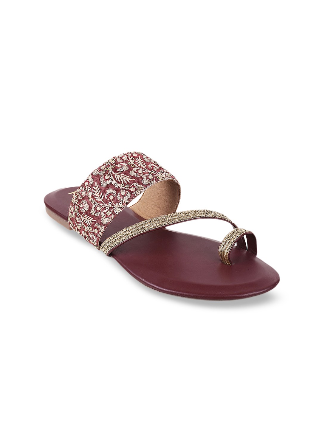 

Metro Women Maroon Embroiderd One Toe Flats