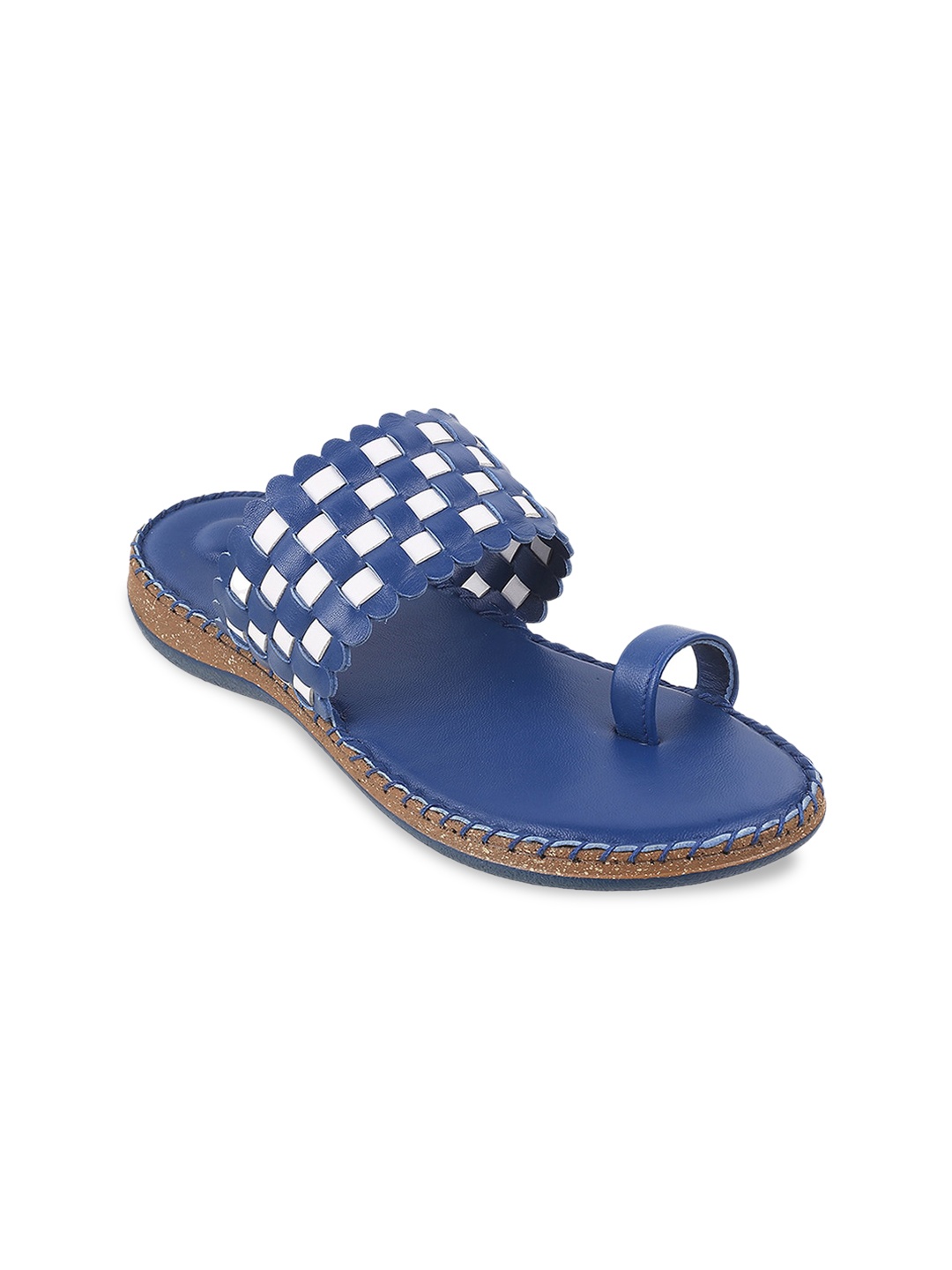 

Metro Women Blue Woven Design One Toe Flats