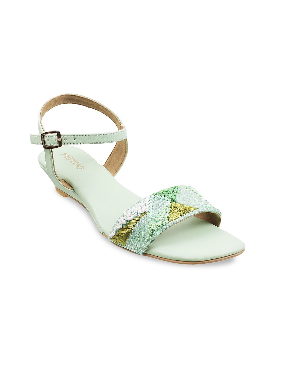 

Metro Green Sandals with Buckles