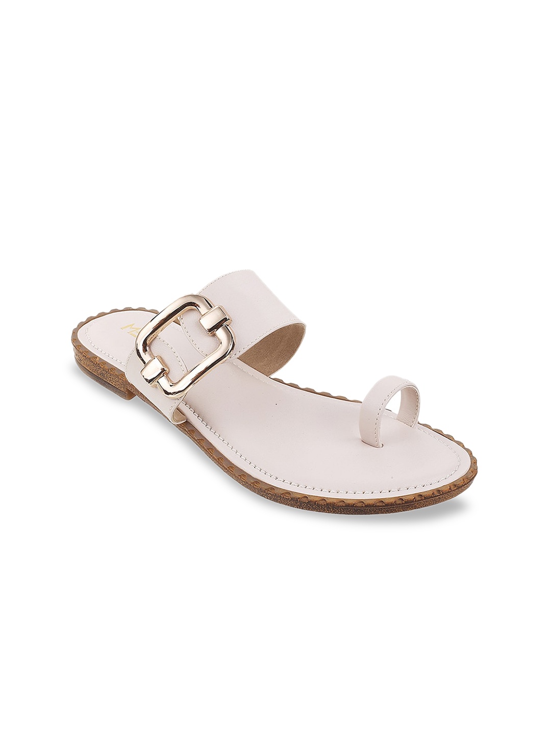 

Metro Women Beige Buckles Detail Flats