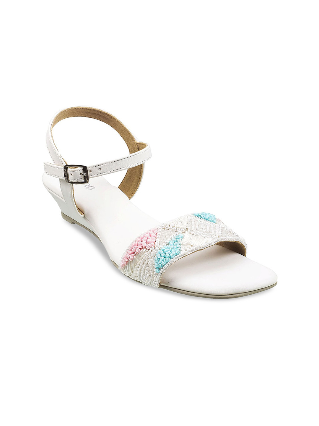 

Metro White Printed Wedge Sandals